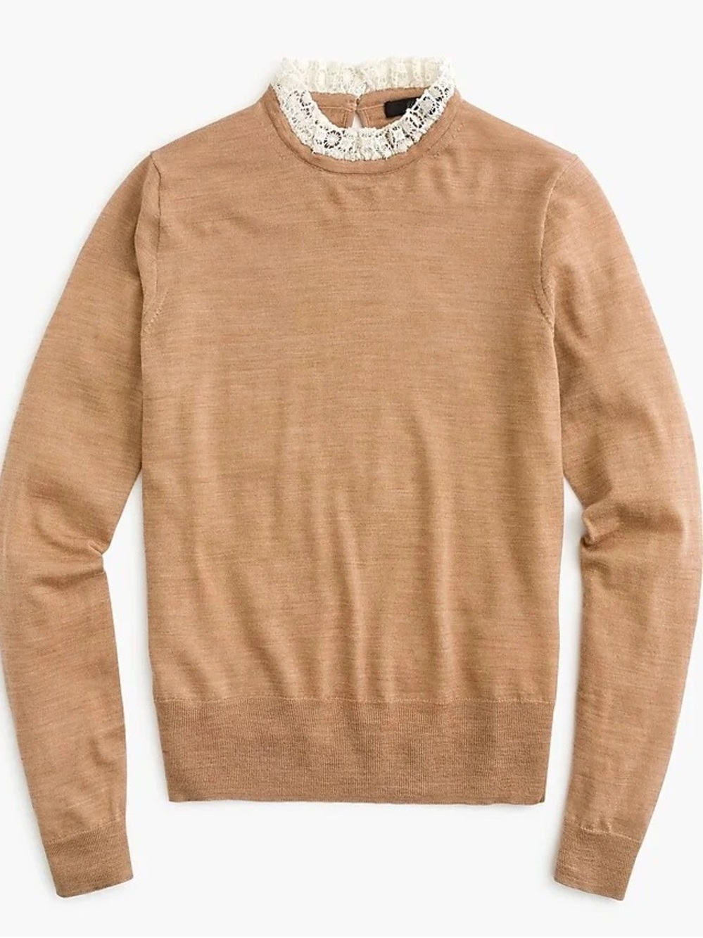 J.Crew Merino Wool Tippi Sweater with Lace Collar, size XL